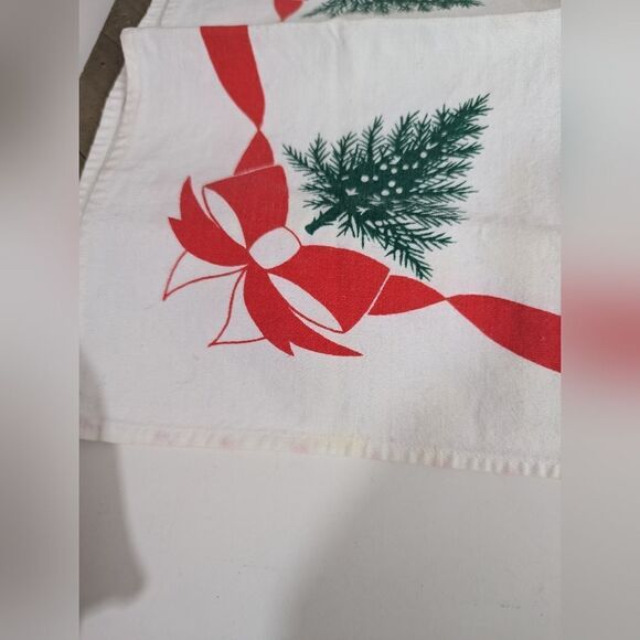 Christmas table napkins, fabric, handkerchief, dinner table napkins vintage - Picture 4 of 6